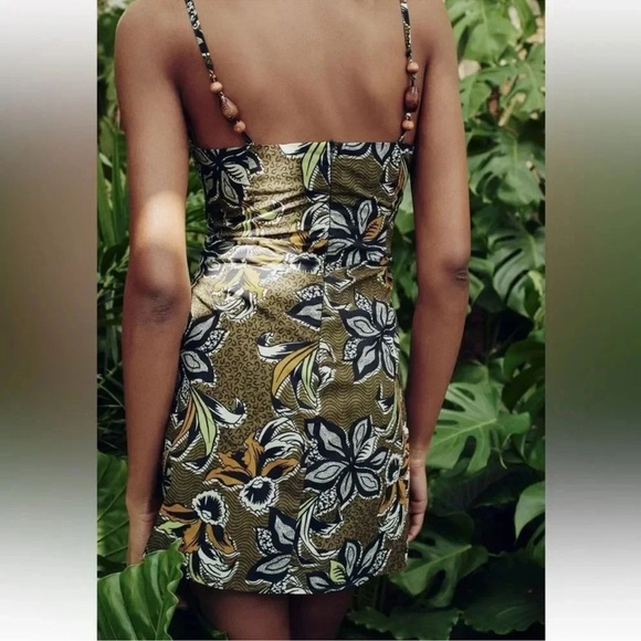 ZARA CUT OUT PRINT MINI DRESS - Picture 4 of 7